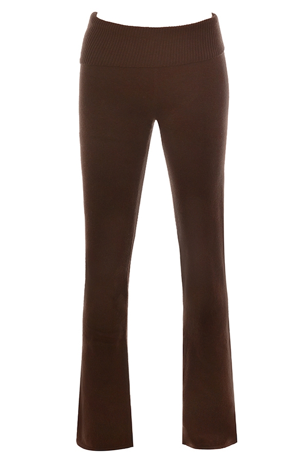 Ama  Chocolate Cashmere Blend Trousers — image 12