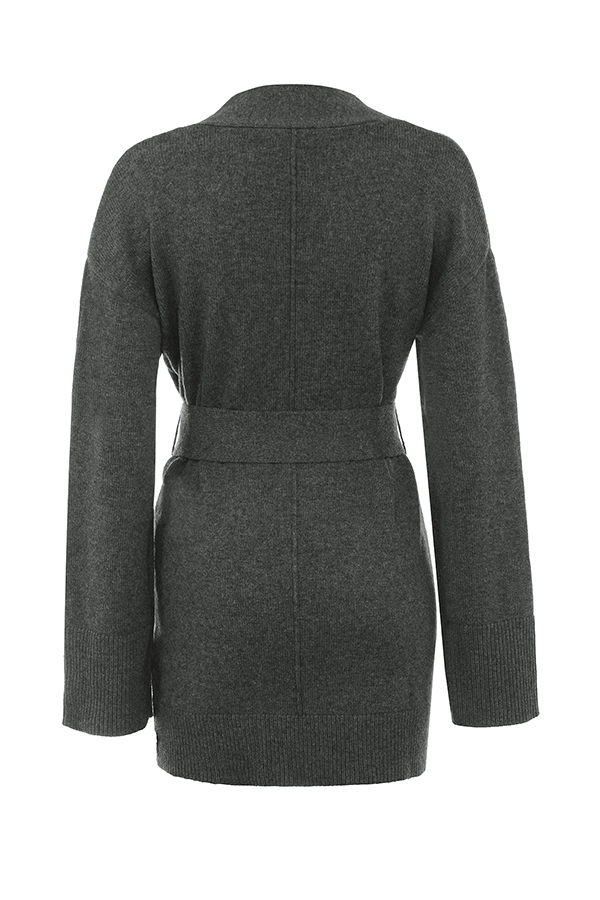 Alaia  Charcoal Cashmere Blend Belted Cardigan — image 13