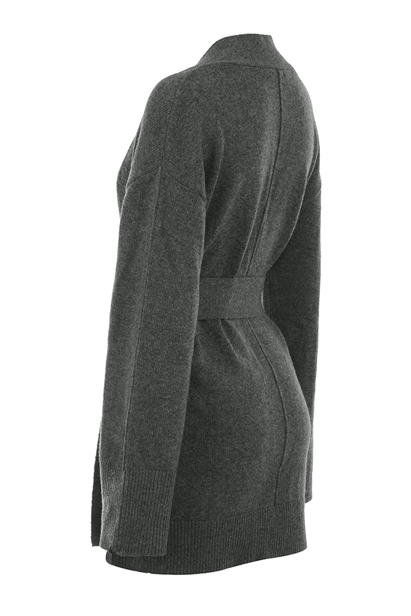 Alaia  Charcoal Cashmere Blend Belted Cardigan — image 12