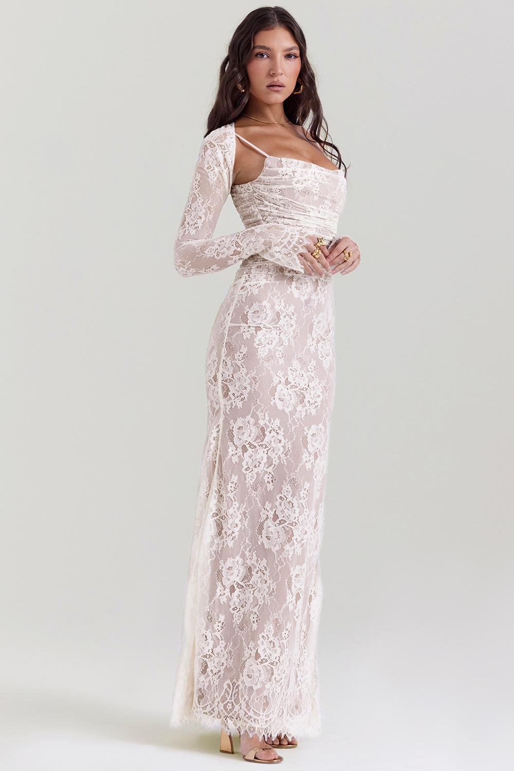 Artemis  Vintage Cream Lace Maxi Dress — image 6