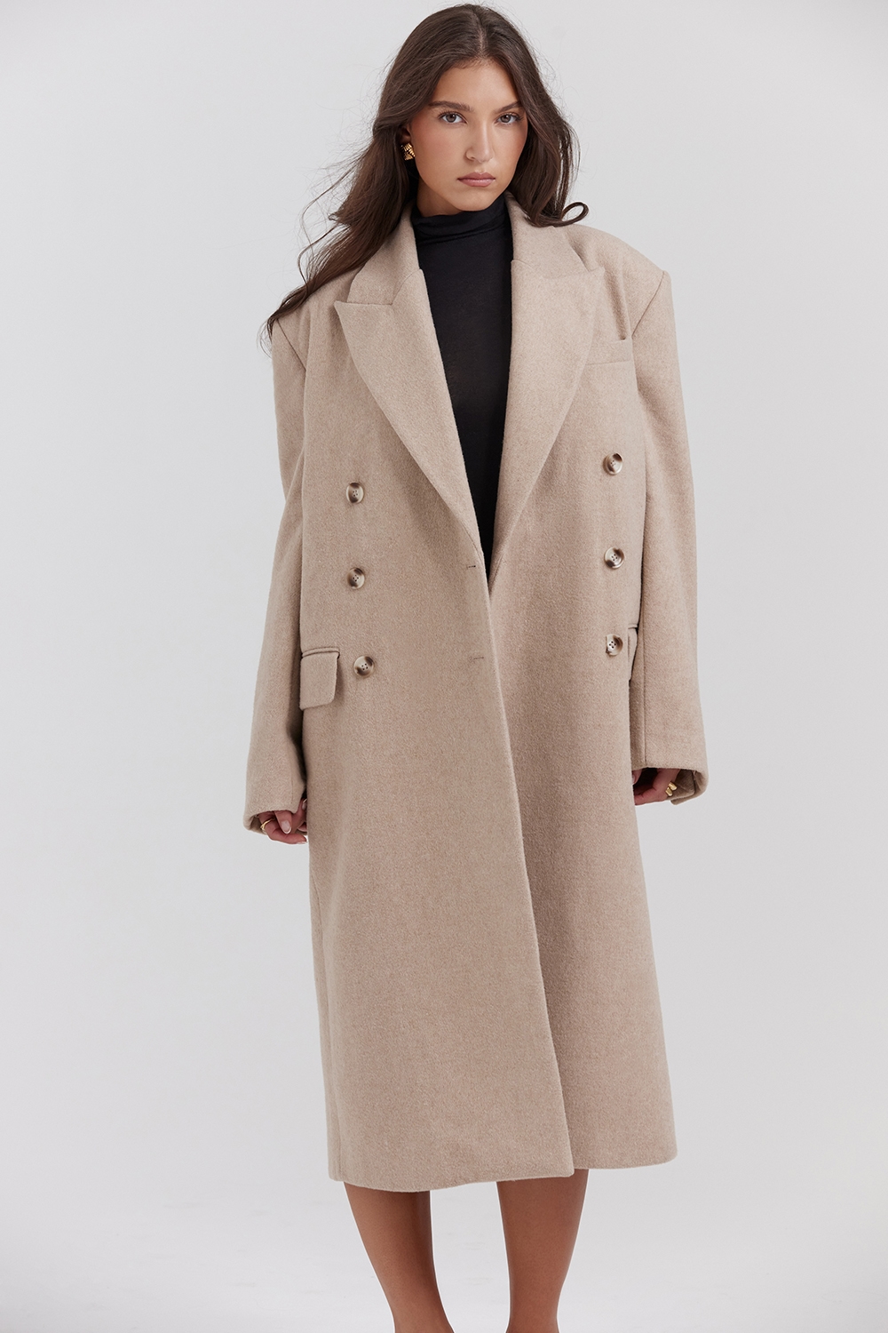 Carter  Oatmeal Double Breasted Coat — image 6