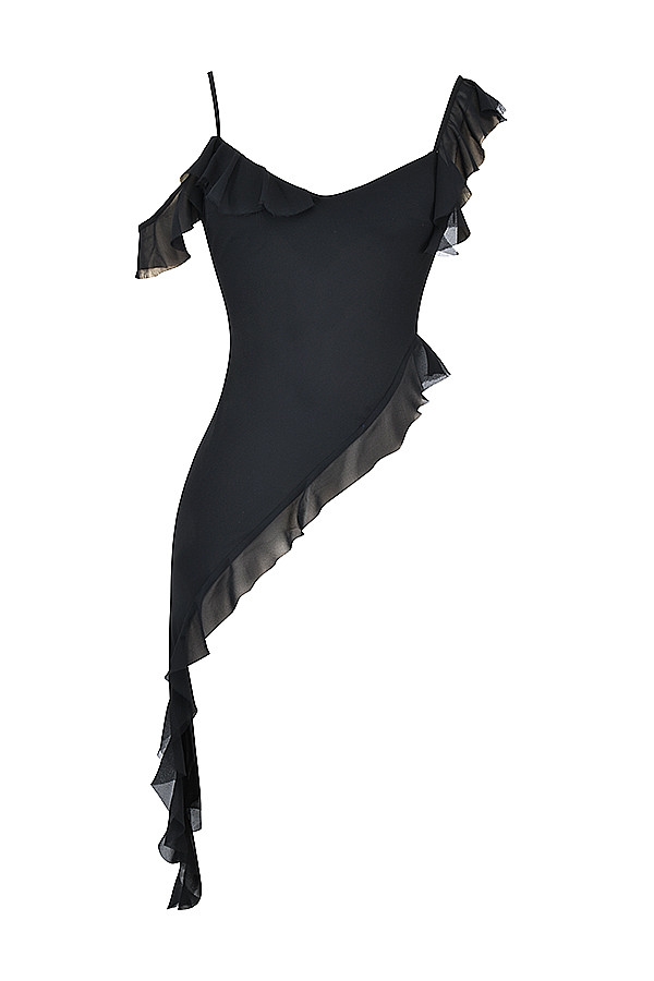 Mistress Rocks Black Asymmetric Ruffle Top - SALE — image 11