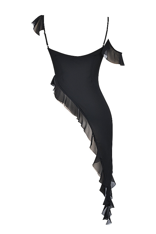 Mistress Rocks Black Asymmetric Ruffle Top - SALE — image 13