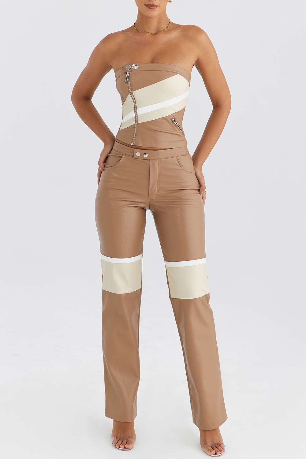Mistress Rocks Nutmeg Vegan Leather Trousers - SALE — image 4