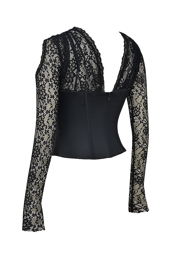 Mistress Rocks Black Satin & Lace Corset - SALE — image 14