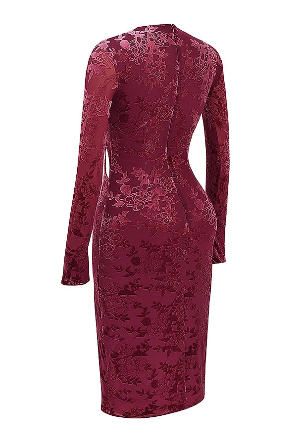 Mistress Rocks Mahogany Devore Midi Dress - SALE — image 10