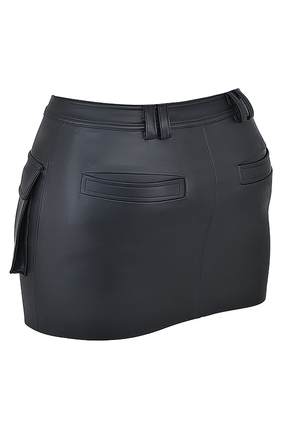 Mistress Rocks Black Vegan Leather Cargo Skirt - SALE — image 13