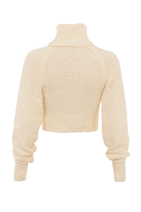 Nyala  Cream Soft Boucle Knit Cropped Sweater — image 16