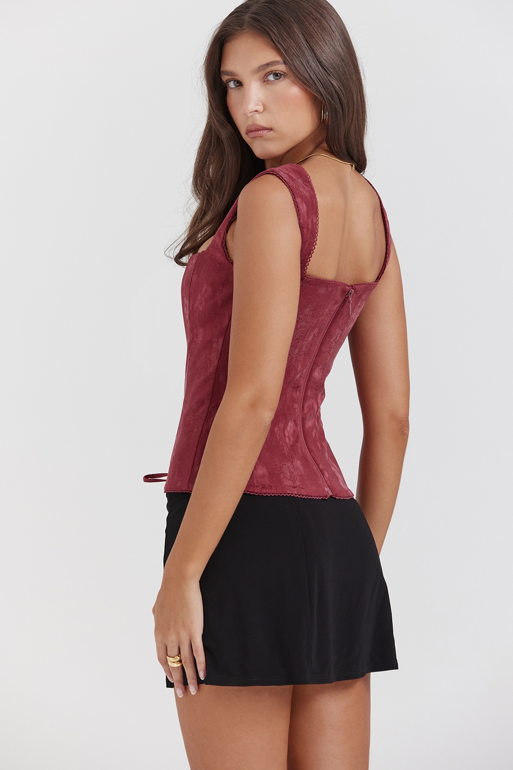 Parisa  Merlot Floral Corset — image 9