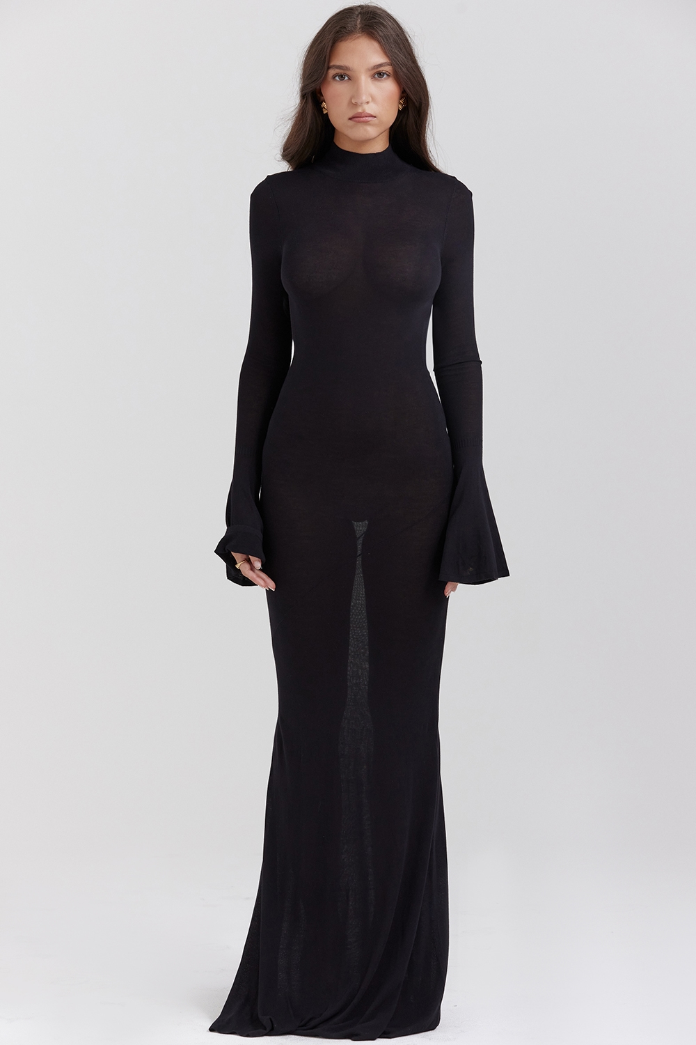 Sancha  Black Knit Maxi Dress — image 3
