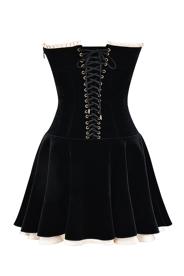 Marilla  Black Velvet Strapless Dress — image 17