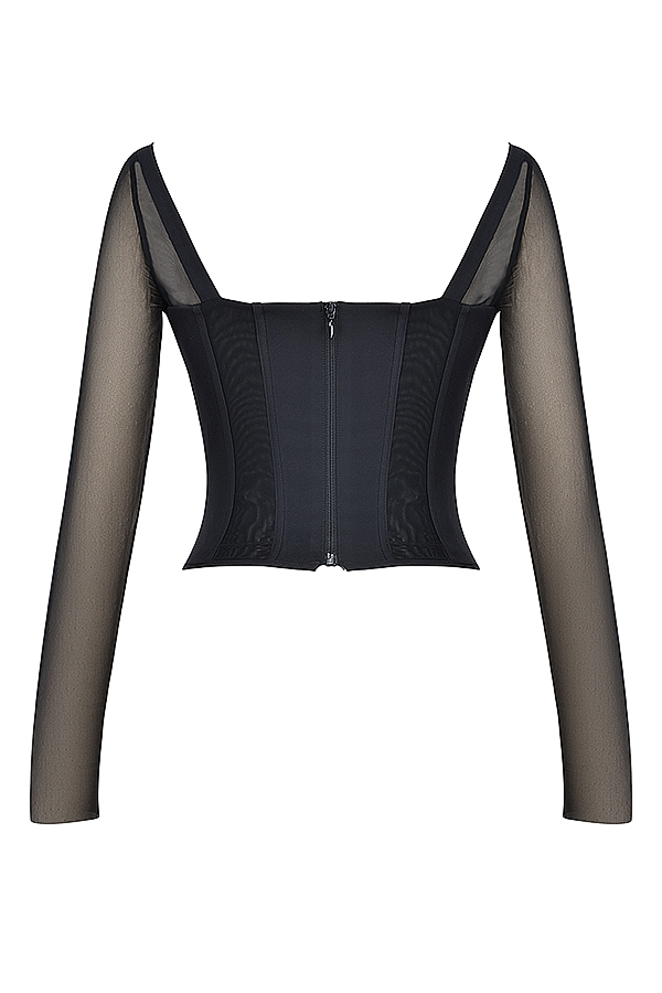 Araminta  Black Long Sleeve Corset — image 14