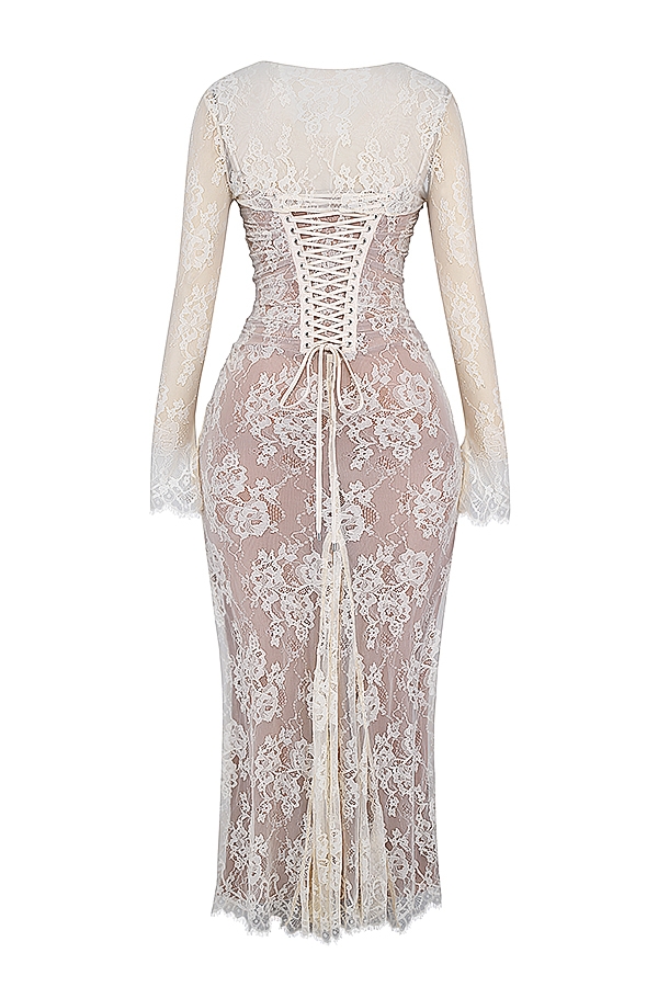 Artemis  Vintage Cream Lace Maxi Dress — image 19