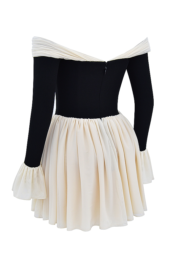 Alana  Black & Cream Off Shoulder Dress — image 13