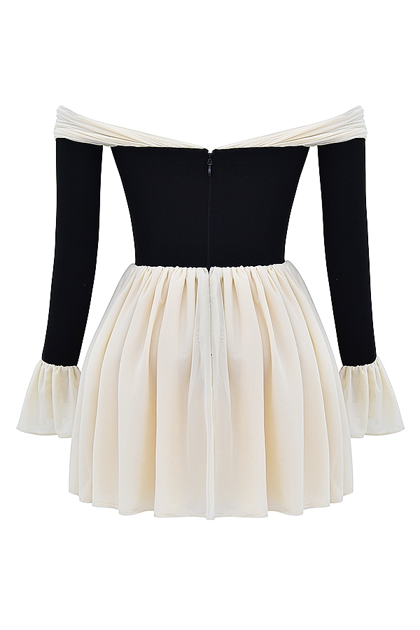 Alana  Black & Cream Off Shoulder Dress — image 14
