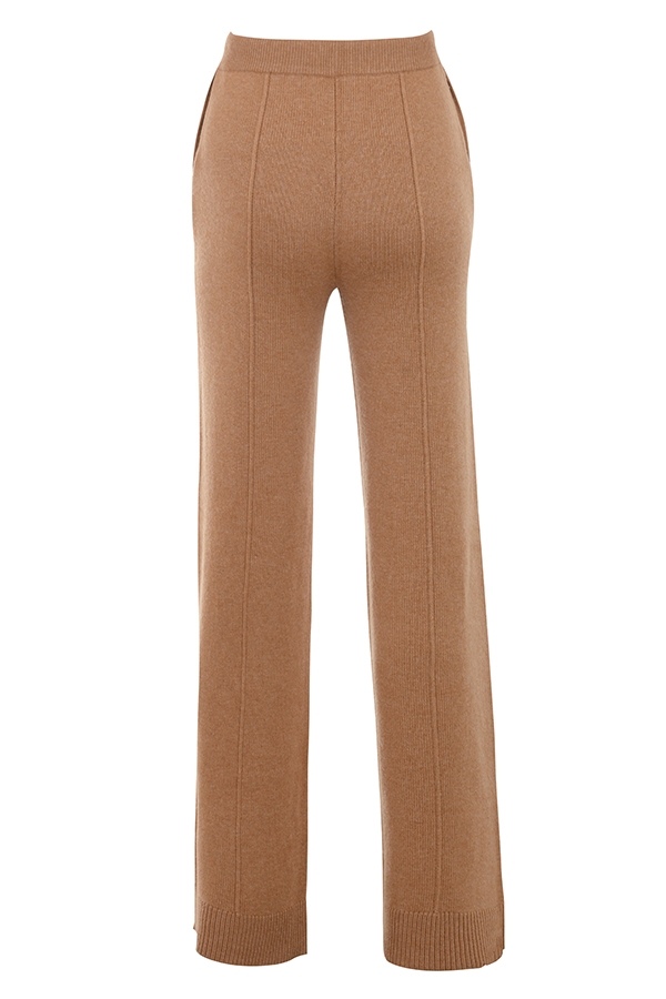 Yalina  Camel Cashmere Blend Trousers — image 12