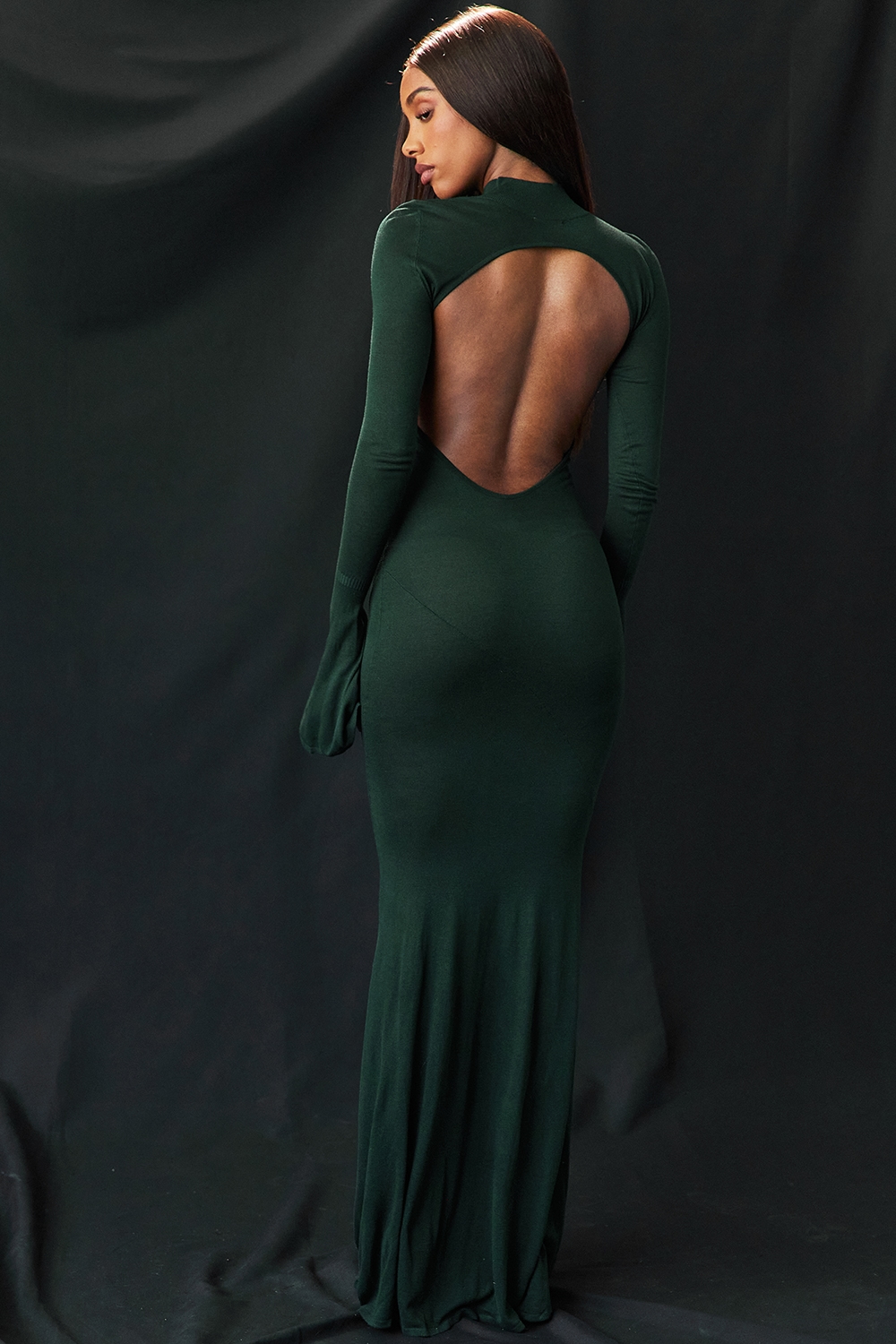 Sancha  Forest Green Knit Maxi Dress — image 2