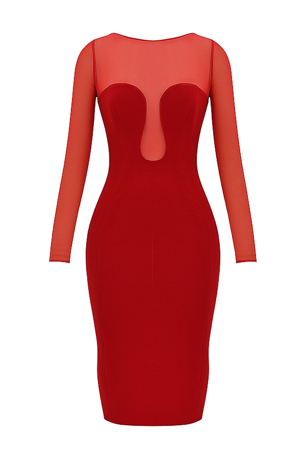 Darcy  Scarlet Plunge Midi Dress — image 13