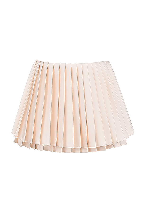 Emira  Ivory Pleated Mini Skirt — image 14