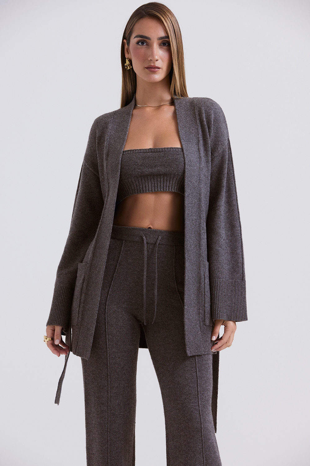 Alaia  Charcoal Cashmere Blend Belted Cardigan — image 3