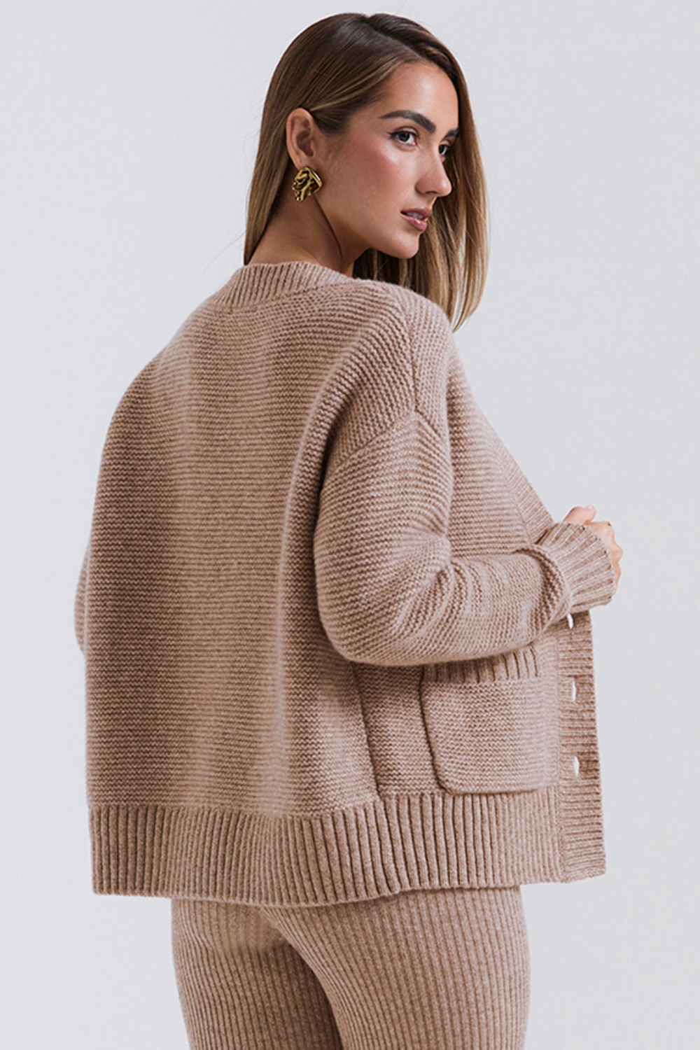 Alara  Barley Chunky Natural Wool Cardigan — image 9