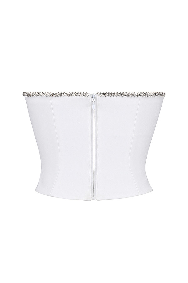 Mistress Rocks Ivory Crystal Trimmed Corset - SALE — image 11