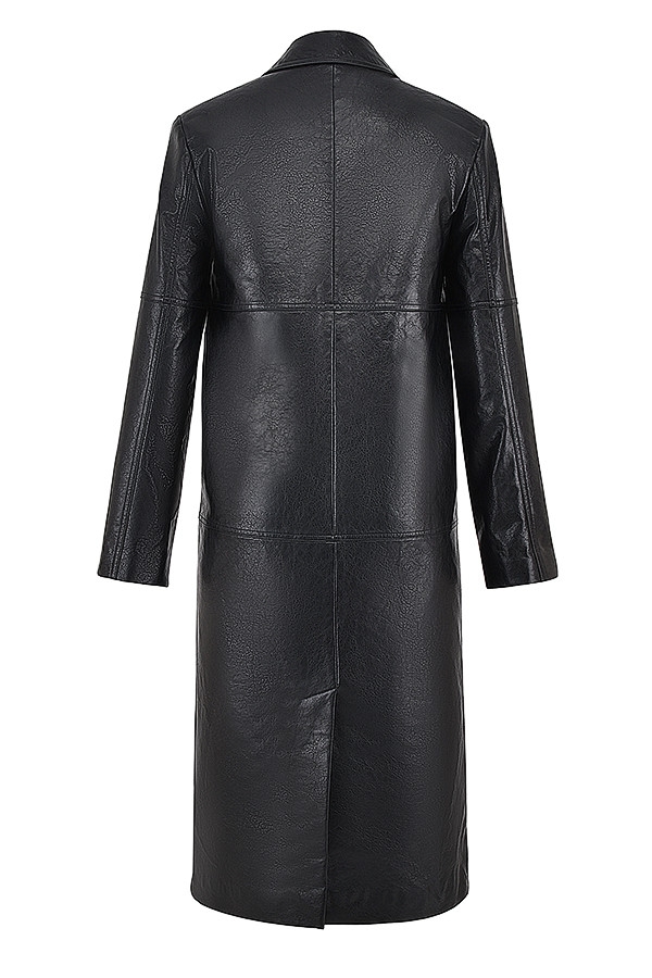 Mistress Rocks Black Tailored Vegan Leather Coat - SALE — image 14