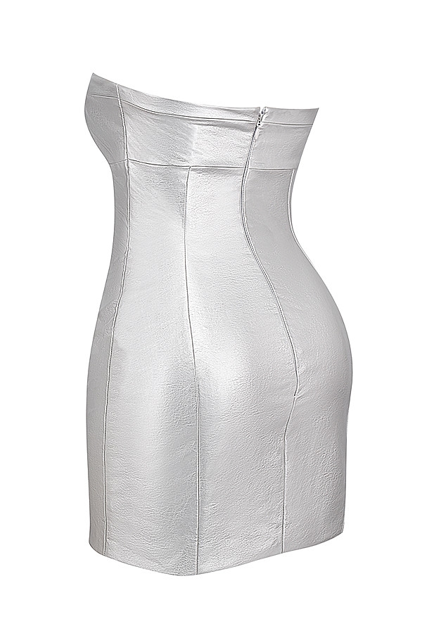 Mistress Rocks Silver Metallic Strapless Mini Dress - SALE — image 14
