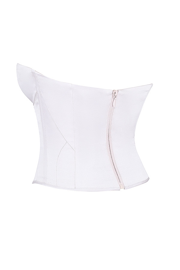 Mistress Rocks Silver Satin Strapless Corset - SALE — image 12