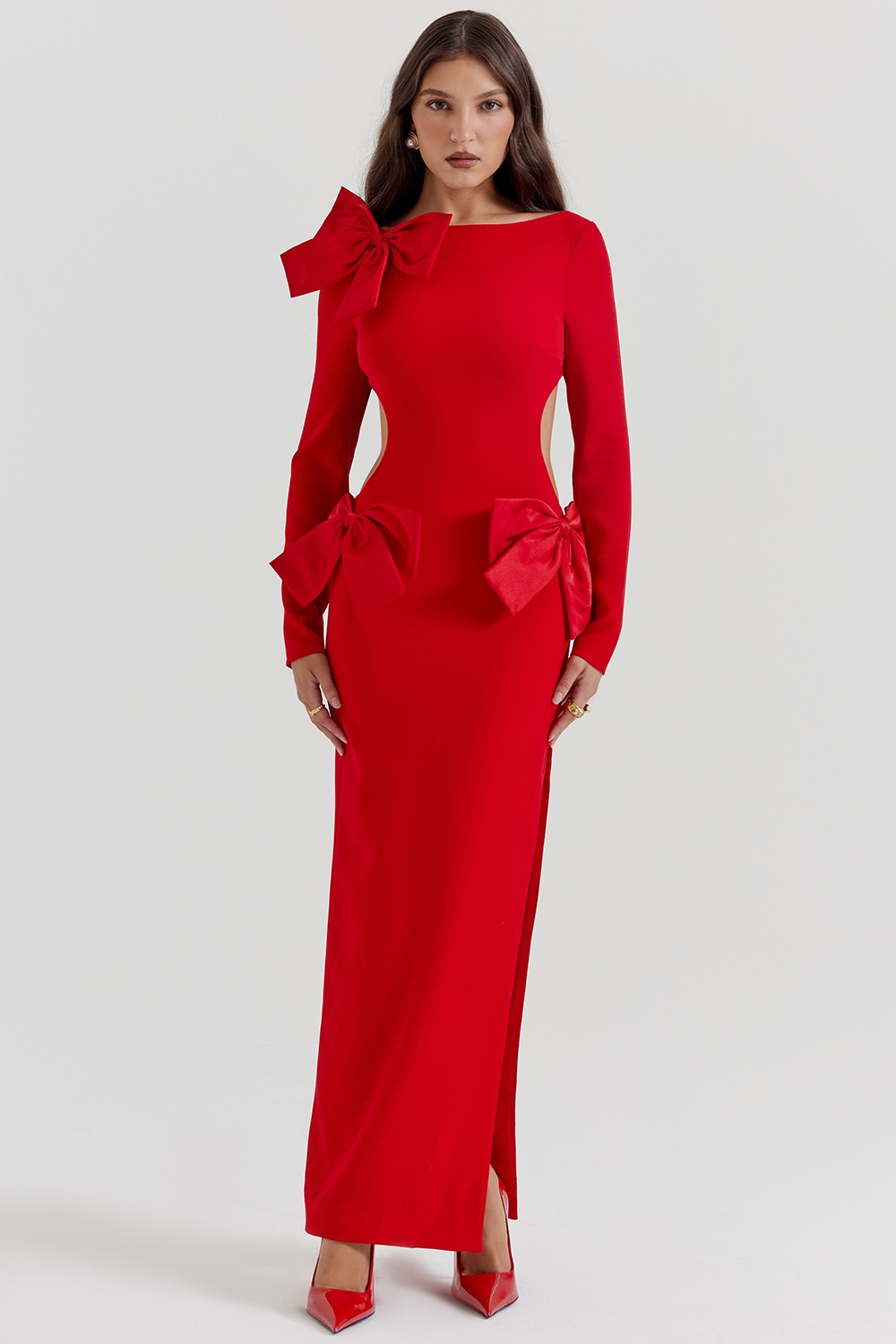 Lavele  Red Bow Maxi Dress — image 5
