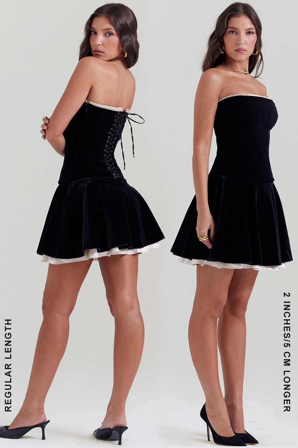Marilla  Black Velvet Strapless Dress — image 14