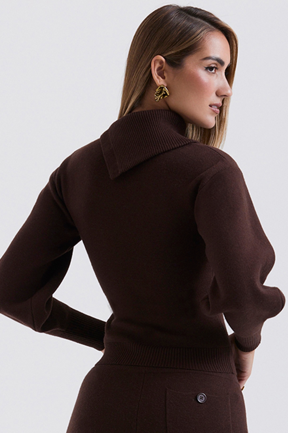 Adelita  Chocolate Cashmere Blend Sweater — image 7