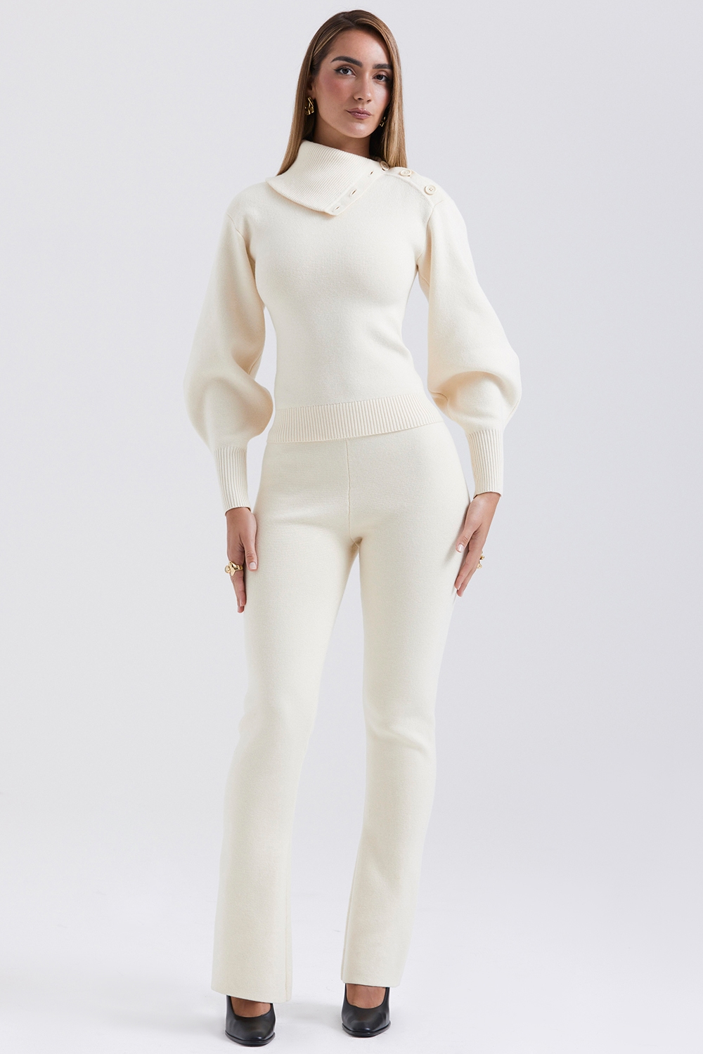 Nereida  Cream Cashmere Blend Trousers — image 2
