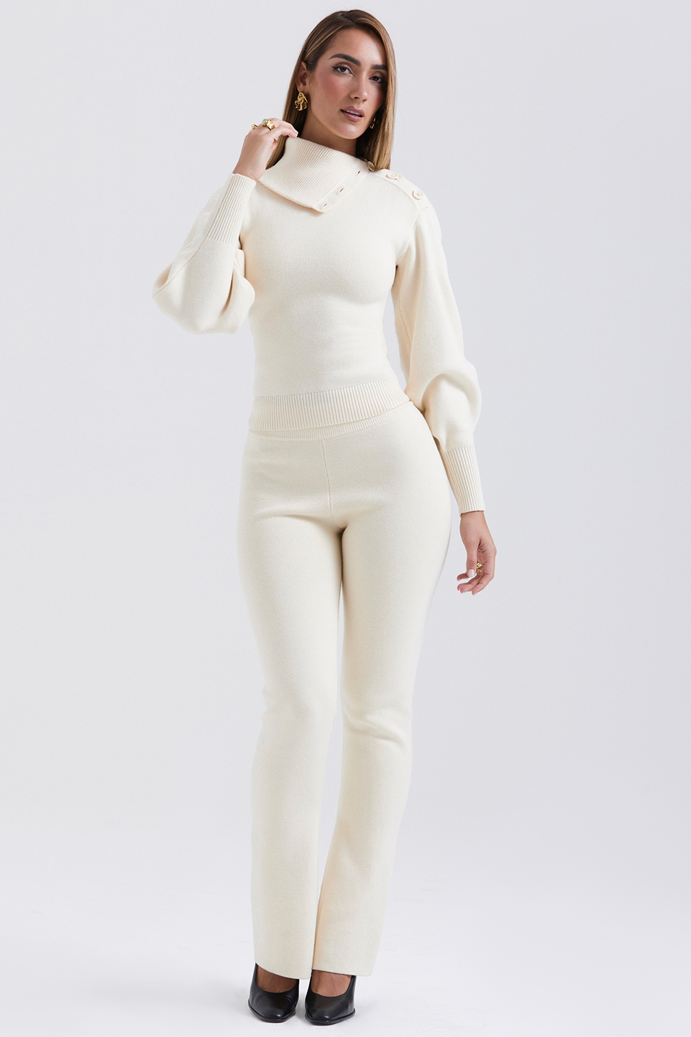 Nereida  Cream Cashmere Blend Trousers — image 3
