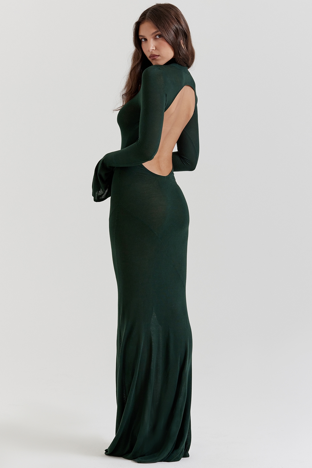Sancha  Forest Green Knit Maxi Dress — image 7