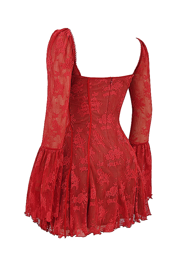 Analissa  Scarlet Lace Corset Dress — image 16