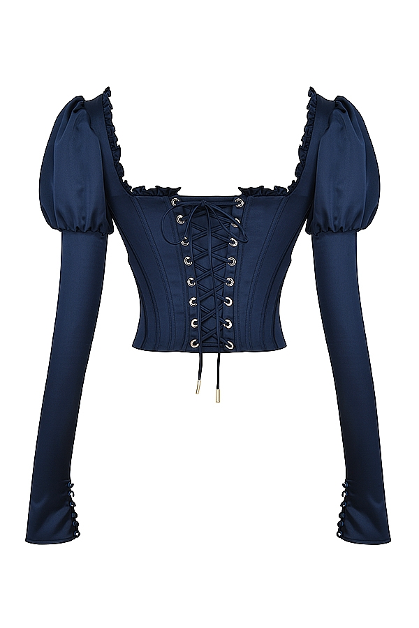 Dana  Navy Puff Sleeve Corset — image 13