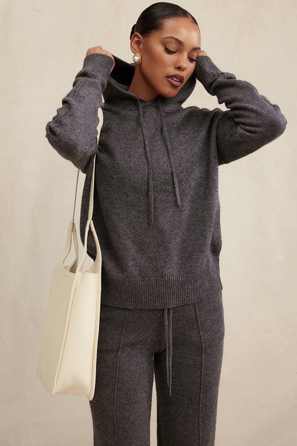 Jionni  Charcoal Cashmere Blend Hoodie — image 8