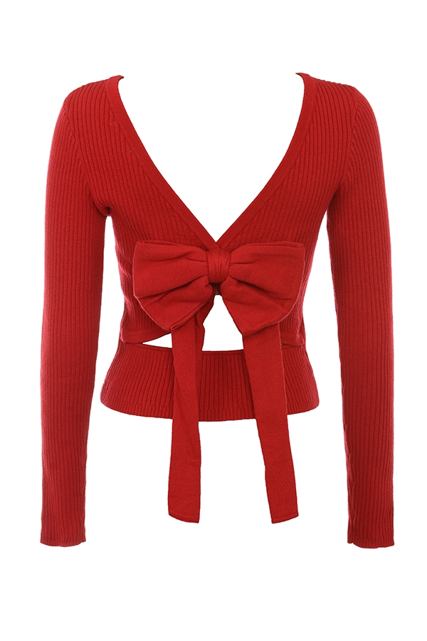 Sula  Scarlet Cashmere Blend Bow Sweater — image 11