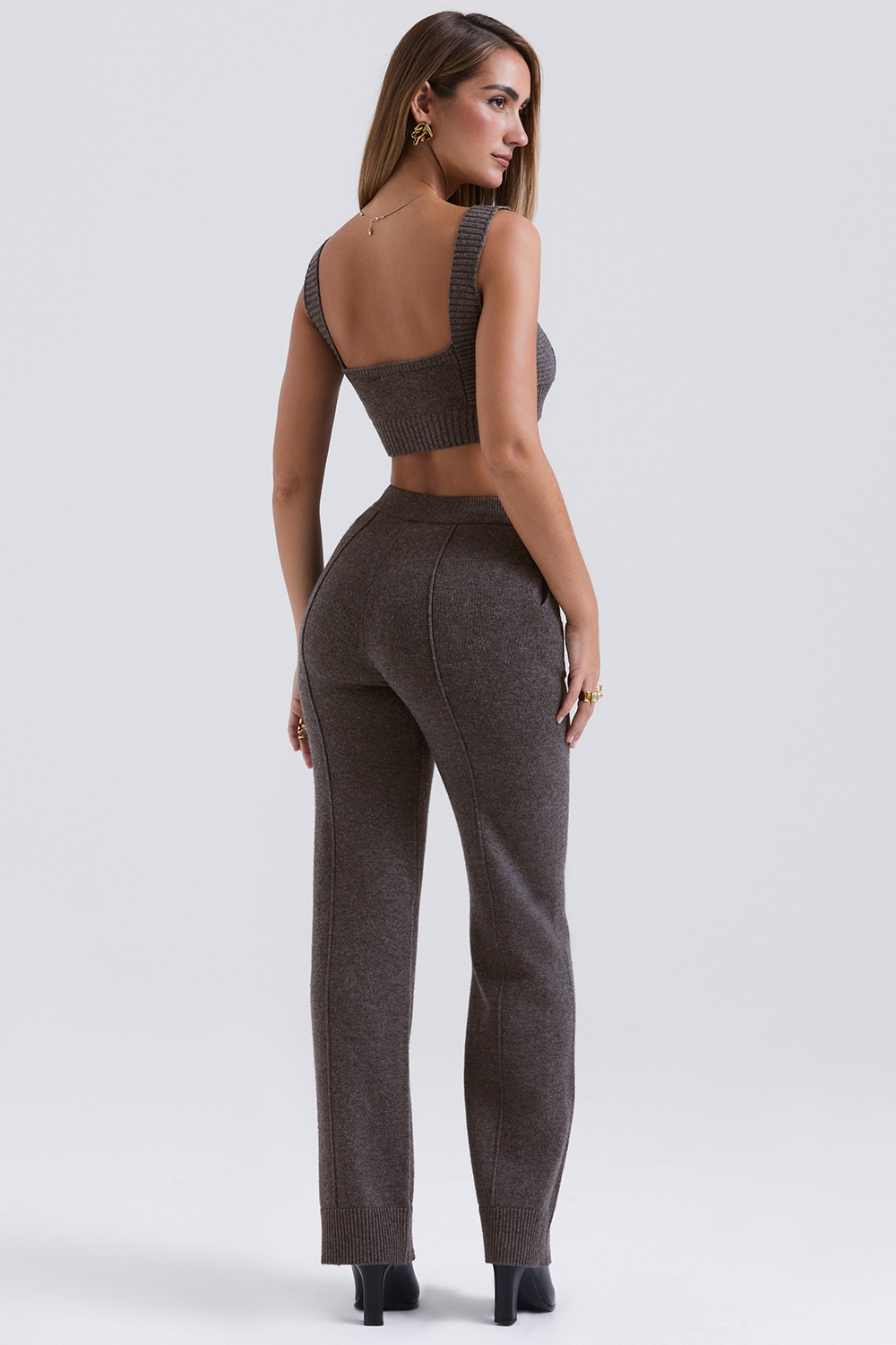 Yalina  Charcoal Cashmere Blend Trousers — image 6