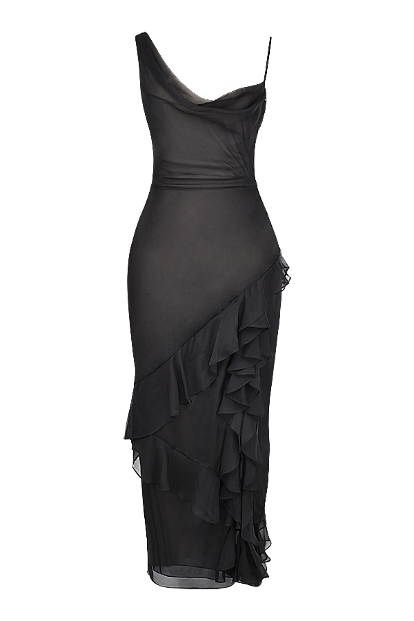 Malila  Black Ruffle Maxi Dress — image 13