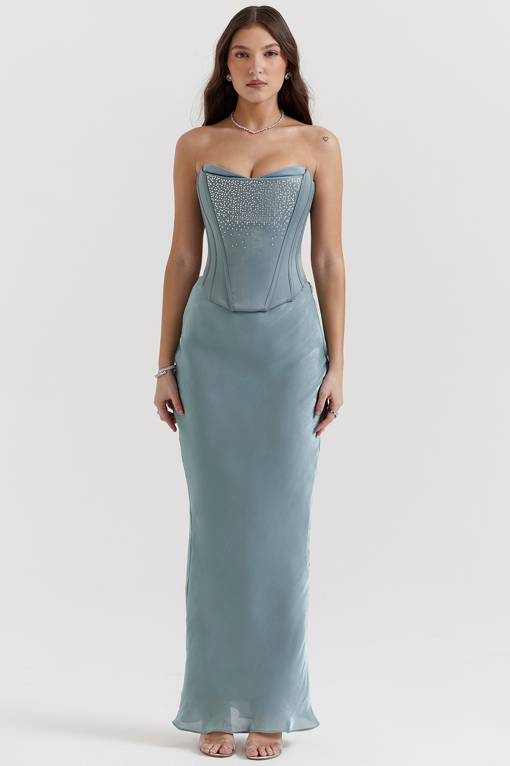 Amadi  Cool Blue Floor Length Maxi Skirt — image 3