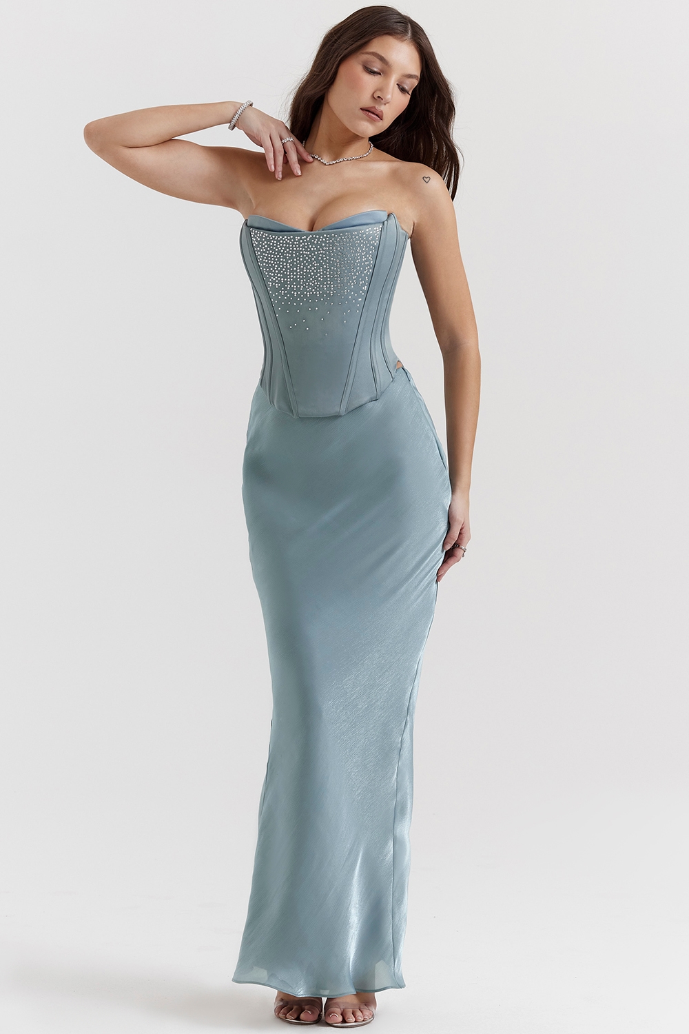 Amadi  Cool Blue Floor Length Maxi Skirt — image 6