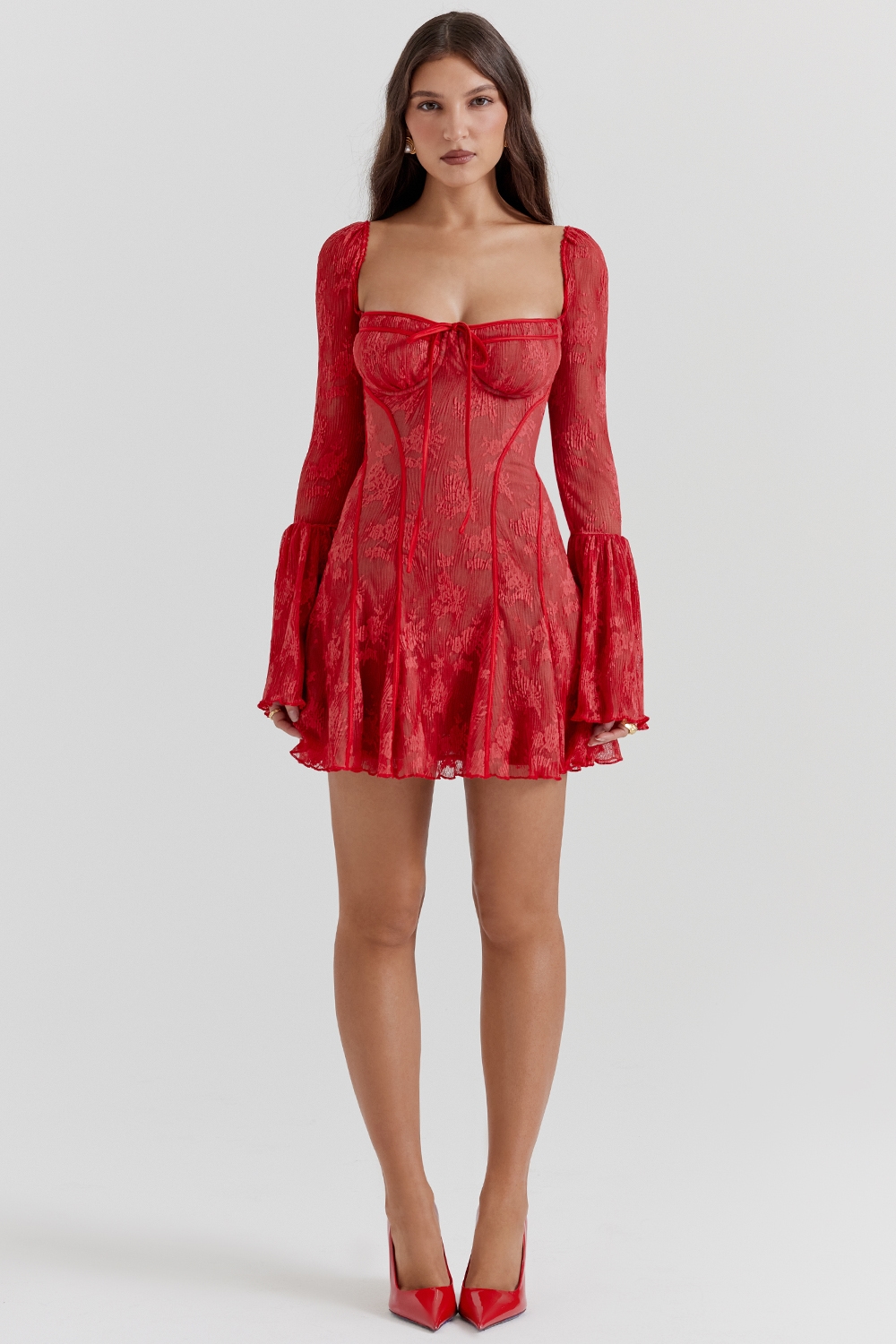 Analissa  Scarlet Lace Corset Dress — image 3