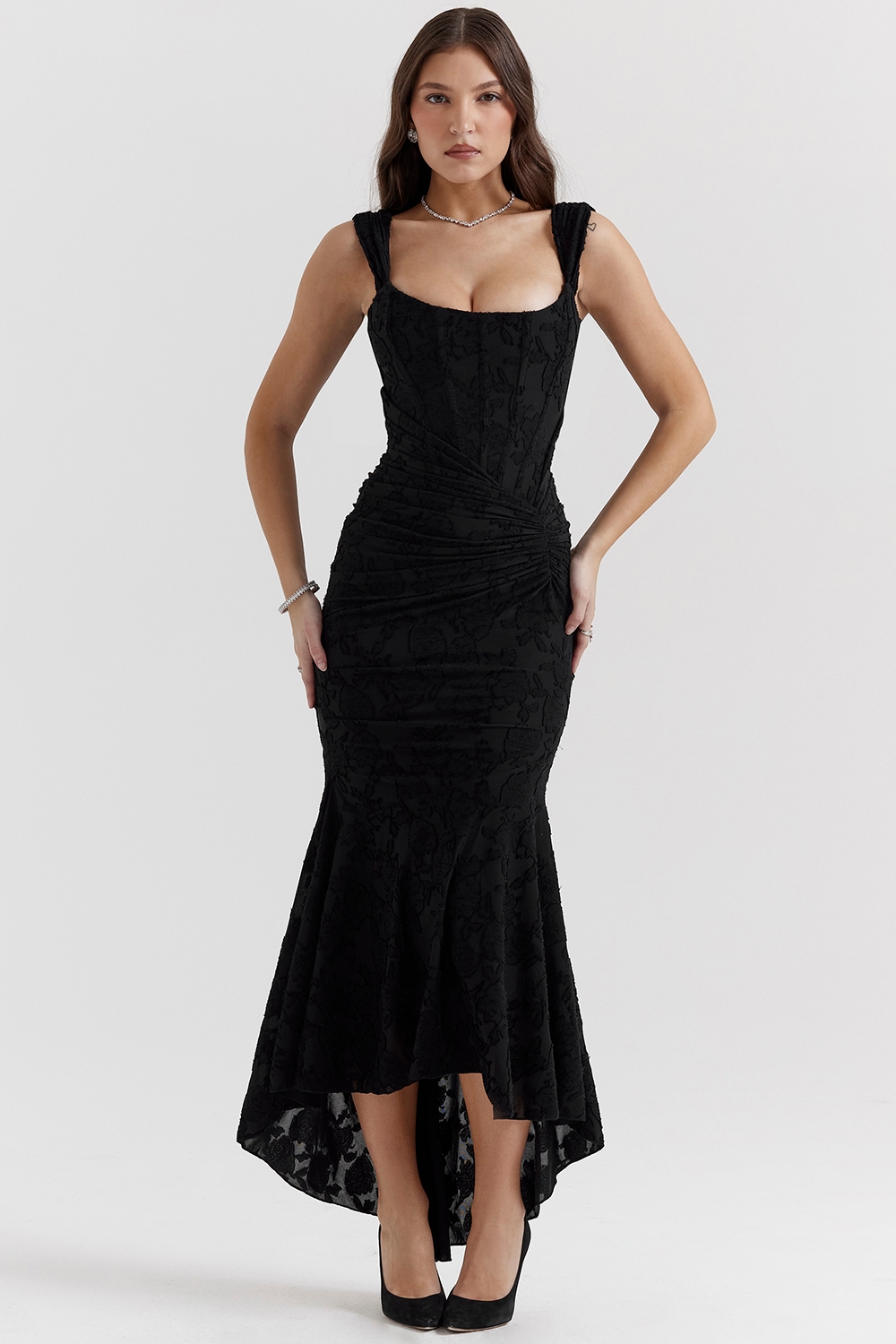 Cesca  Black Floral Maxi Dress — image 3