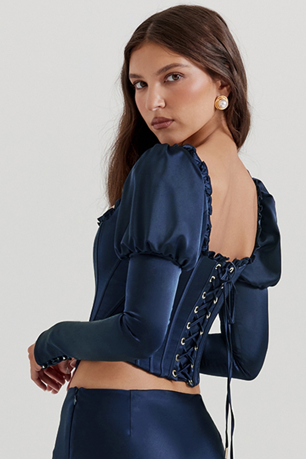 Dana  Navy Puff Sleeve Corset — image 7