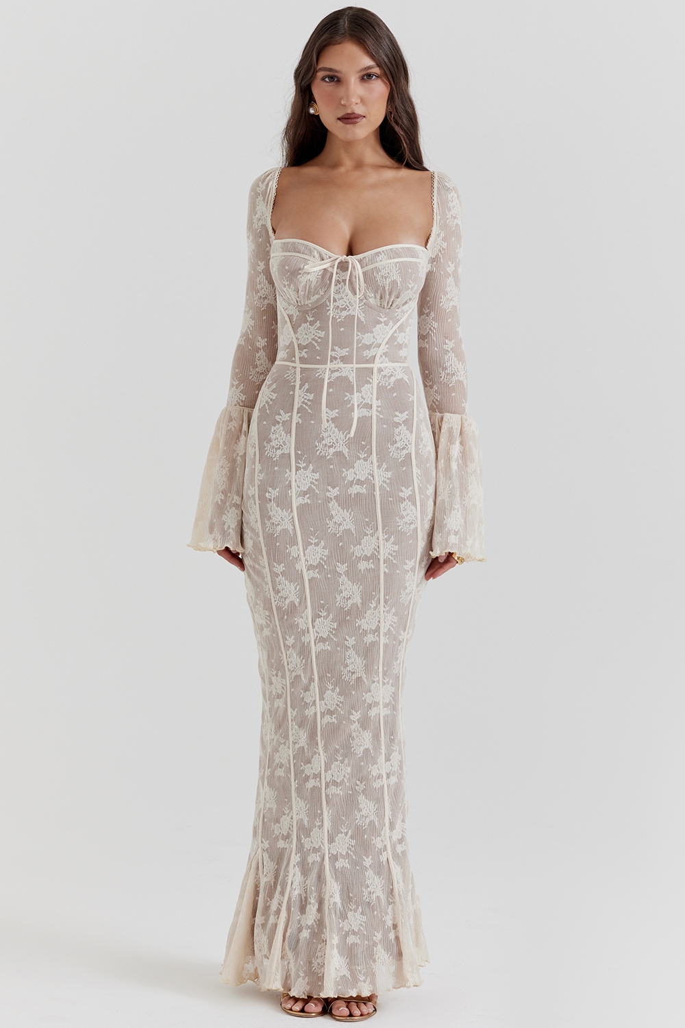 Delilah  Vintage Cream Lace Maxi Dress — image 3