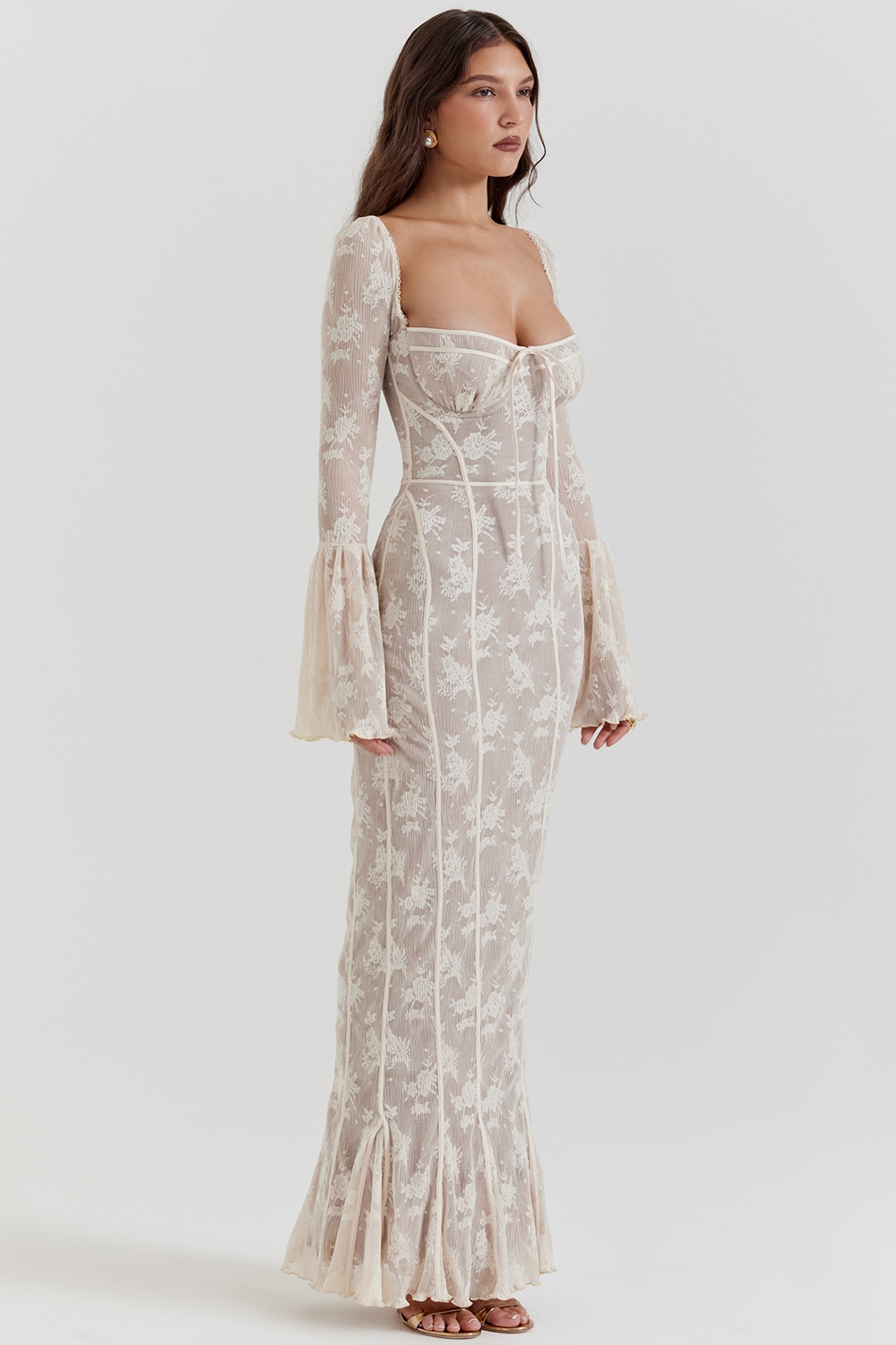 Delilah  Vintage Cream Lace Maxi Dress — image 7