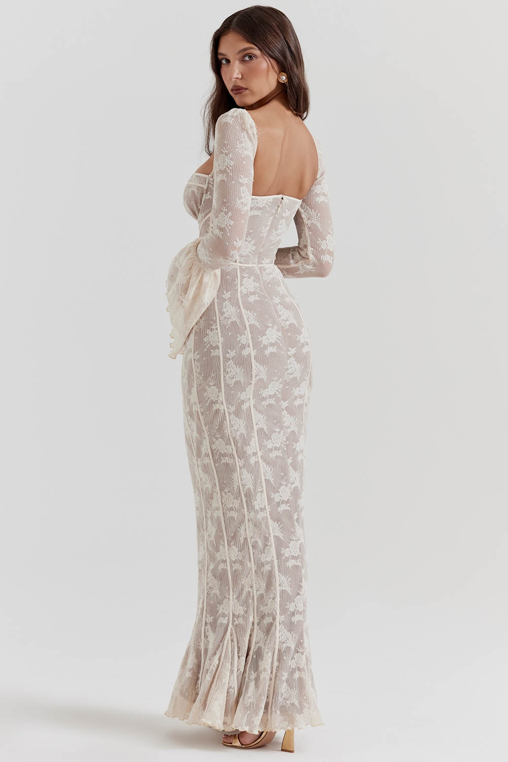 Delilah  Vintage Cream Lace Maxi Dress — image 9