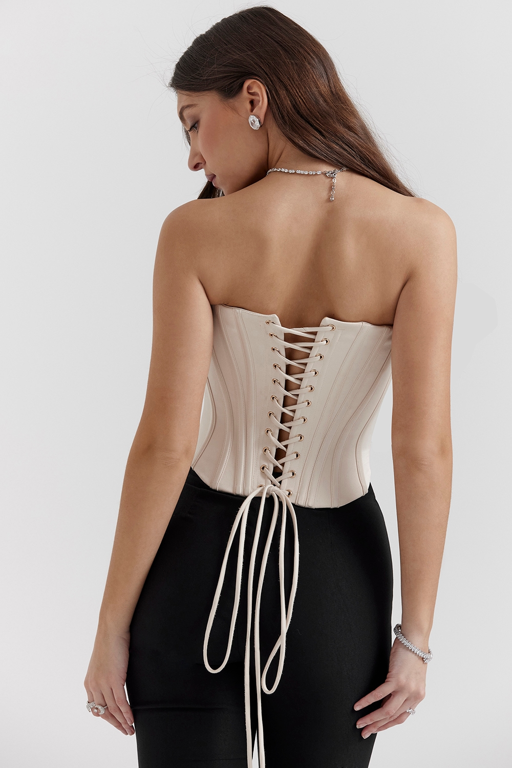 Genevieve  Vintage Cream Lace Back Corset — image 10